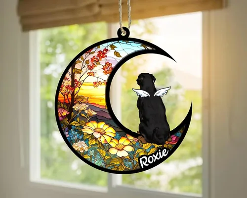 Vista 210 de LOVELYPOD Adorno de Navidad personalizado para perro Basset Hound (marrón) Basset Hound (marrón) adorno para atrapasoles de perro, razas de perros