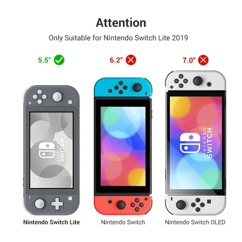 Vista 3 de FIWWAT Switch Lite Case Protective Case for Nintendo Switch Lite, Compatible Nintendo Switch Lite Screen Protector Cover Hand Grip with Detachable