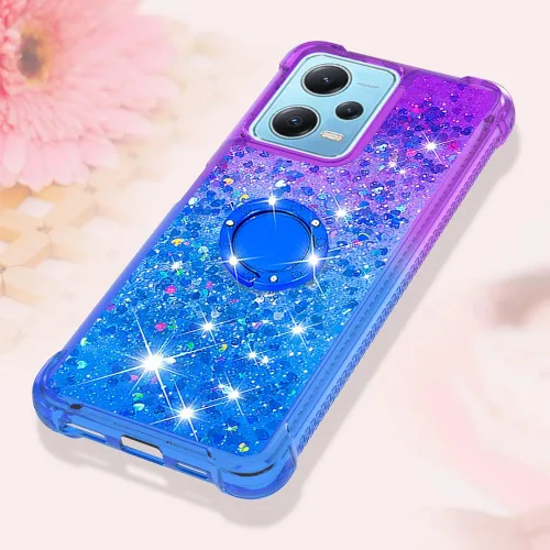 Vista 6 de Funda delgada para Redmi Note 12 4G, brillante efecto arenas movedizas TPU con cuatro esquinas protección anticaídas pesada para Redmi Note 12 4G