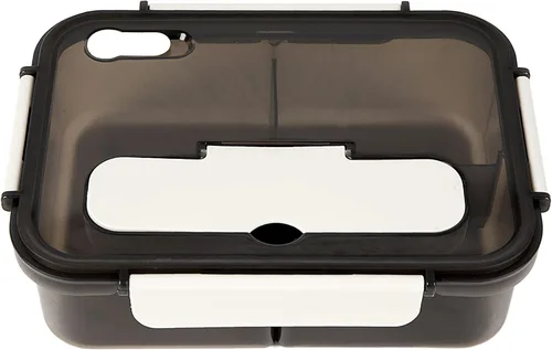 Vista 2 de Bento Box - Lonchera grande para adultos Contenedor de preparación de comidas a prueba de fugas de 3 compartimentos, 50.7 fl oz Práctica