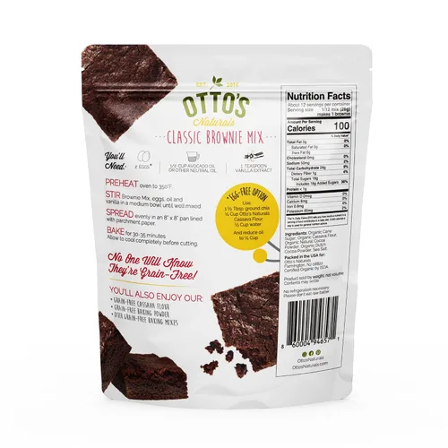 Vista 3 de Otto's Naturals Mezcla clásica de brownie sin granos, 315 g, paquete de 6, libre de los 9 principales alérgenos, versátil para golosinas horneadas