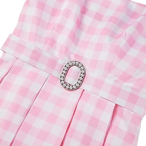 Vista 3 de Vestido de cosplay de película para niñas, disfraz rosa para fiesta de cumpleaños, 3-8 años