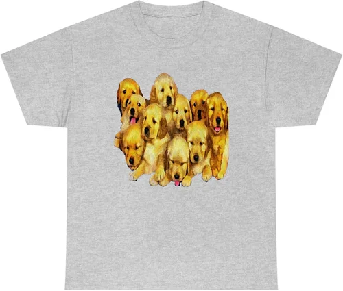 Vista 4 de Golden Retriever Puppies - Unisex Heavy Cotton Tee