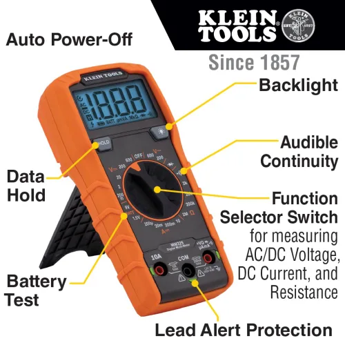 Vista 7 de Klein Tools Kit de probador de salida 80025 con probador GFCI y probador de voltaje sin contacto, multímetro MM325 de 2 piezas, medidor de voltaje