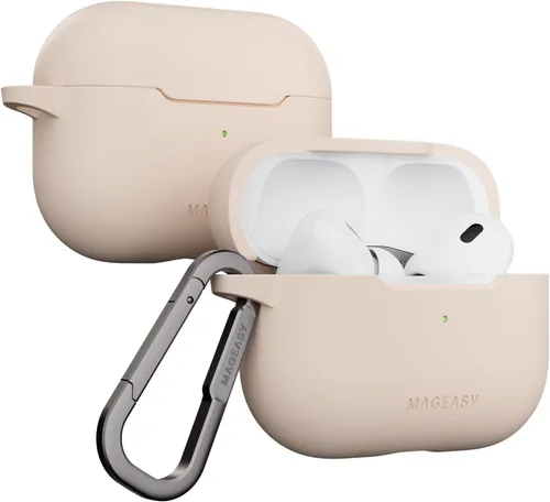 Vista 11 de MAGEASY Funda diseñada para estuche de AirPods Pro 2 - Funda protectora a prueba de golpes para AirPods Pro y Pro 2, resistente a las manchas, suave