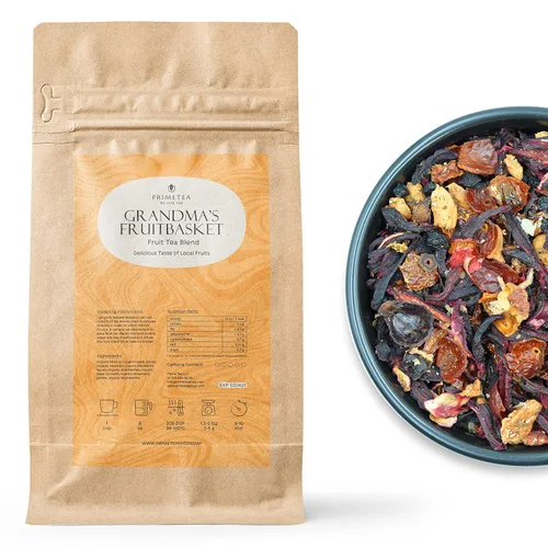 Vista 14 de Prime Tea Grandma's Fruit Basket – Exquisita fruta tisana, hojas sueltas orgánicas de primera calidad, deliciosa mezcla de té de hierbas, natural