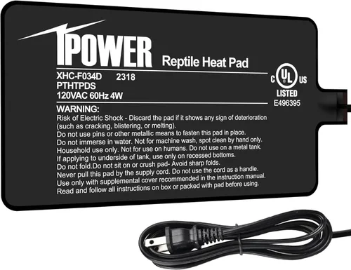 Vista 11 de iPower Almohadilla de Calor para Reptiles de 6 x 8 Pulgadas, 8 W, Calentador de Terrario Debajo del Tanque, Alfombrilla Calefactora para Tortuga