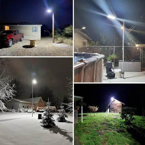 Vista 9 de OKPRO Luces de calle solares 10000W al aire libre, luces solares impermeables IP66