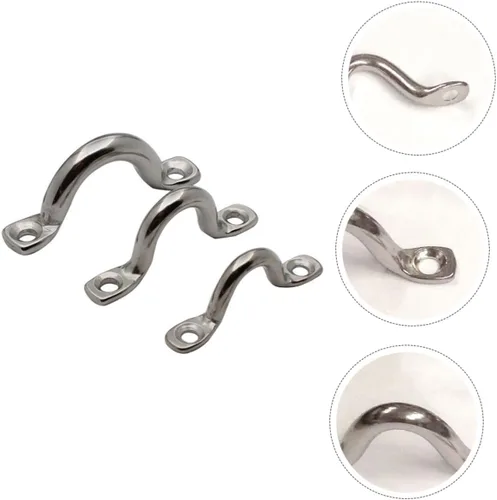 Vista 5 de 18 Uds. Kayak Anillo fijo Bimini Boat Eye Straps Kayak Deck Tie Down Canoa Rigging Eye Straps Kayak Deck Handle Bimini Boat Handle Canoa Rigging