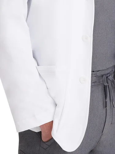Vista 4 de Healing Hands Mens 5150 Leo Lab Coat Five Pocket Consult Length Lab Coat