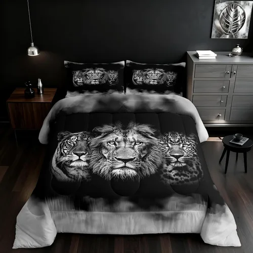 Vista 54 de Castle Fairy Juego de edredón con diseño de gato lindo para niños, tamaño twin, juego de ropa de cama con hojas de flores, luna, noche y cielo