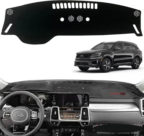 Vista 7 de Alfombrilla para tablero de instrumentos con protección solar, antideslizante, personalizada, compatible con Kia Sorento 2004-2009 (2004-2009)