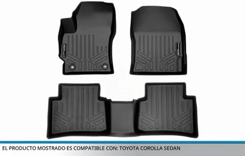 Vista 5 de SMARTLINER Juego de tapetes de piso de ajuste personalizado de 2 filas compatibles con Toyota Corolla 2020-2025