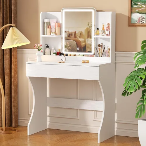 Vista 10 de Escritorio de maquillaje pequeño iluminado negro