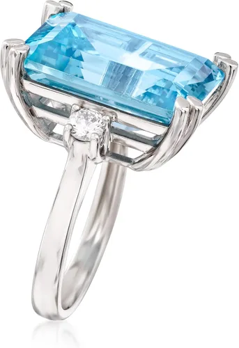 Vista 3 de Ross-Simons 17.30 ct. t.w. Blue and White CZ Ring in Sterling Silver
