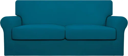Vista 96 de Easy-Going Funda de sofá suave y elástica de 3 piezas para perros, funda de sofá lavable para sofá de 2 cojines separados, protector elástico