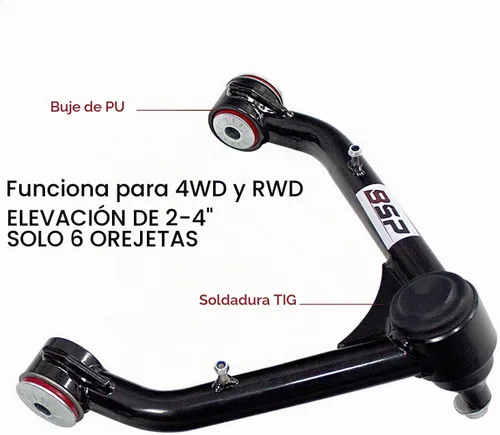 Vista 6 de Brazos de control superiores delanteros, kit de rótula tubular de elevación de 2-4 pulgadas compatible con Silverado 1500 Sierra 4WD 4X4 RWD