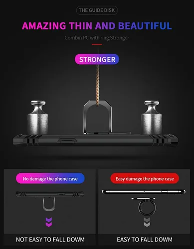 Vista 5 de Androgate Funda para Galaxy Note 9 con protector de pantalla de PET 3D, soporte de anillo de grado militar, soporte para automóvil, prueba de caídas