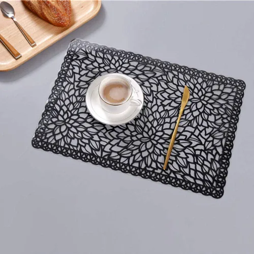 Vista 4 de juego de 6 manteles individuales impermeables para mesa de comedor, lavables con un paño
