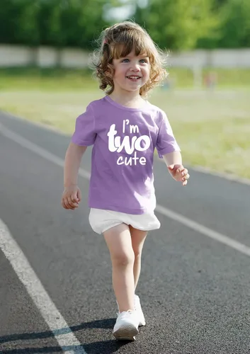 Vista 2 de Trajes de segundo cumpleaños para niñas pequeñas soy dos lindas camisas para niñas de 2 años en segundo lugar