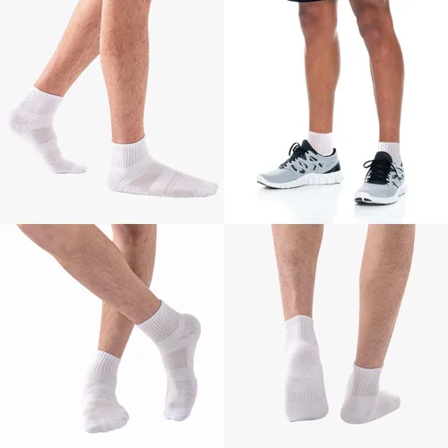 Vista 5 de Calcetines deportivos de algodón para hombre, 8 pares con soporte para el arco, transpirables, acolchados, para correr