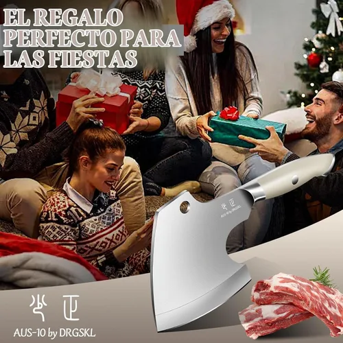 Vista 5 de DRGSKL Carne Cleaver Heavy Duty - Picador de huesos, hacha de cocina