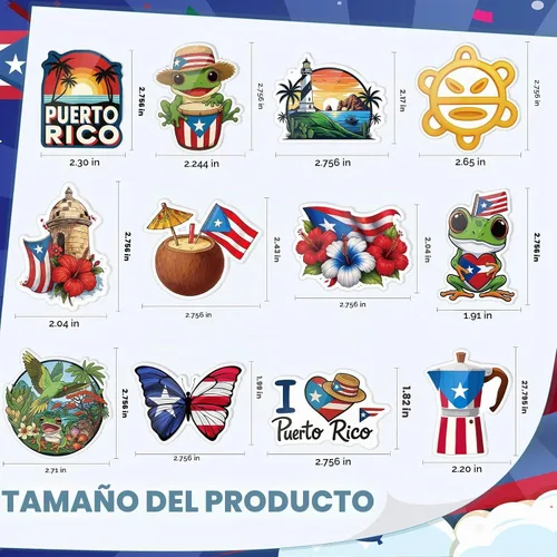 Vista 3 de Juego de 12 imanes para nevera con recuerdos de Puerto Rico