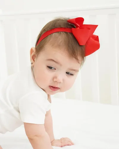 Vista 4 de jollybows 40 piezas Diademas con Lazos de Cinta Grosgrain para Bebés Niñas 4" Banda Elástica para el Cabello Accesorios para el Cabello para Bebés