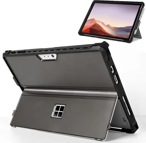 Vista 21 de Funda protectora resistente para Microsoft Surface Pro 7+/7/6/5/4/LTE de 12.3", con soporte para lápiz capacitivo y correa de mano, compatible