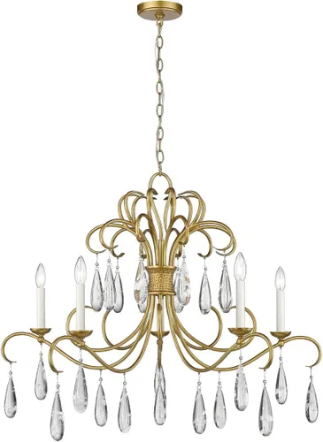 Vista 5 de Z-Lite Lámpara de araña Amara 3039-38GG, 5 luces, 300 vatios en total, oro dorado