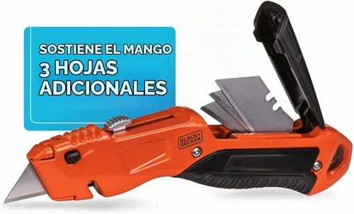 Vista 3 de BLACK+DECKER Cuchillo utilitario, retráctil, hoja de cambio rápido, paquete de 2 (BDHT1039495APB)