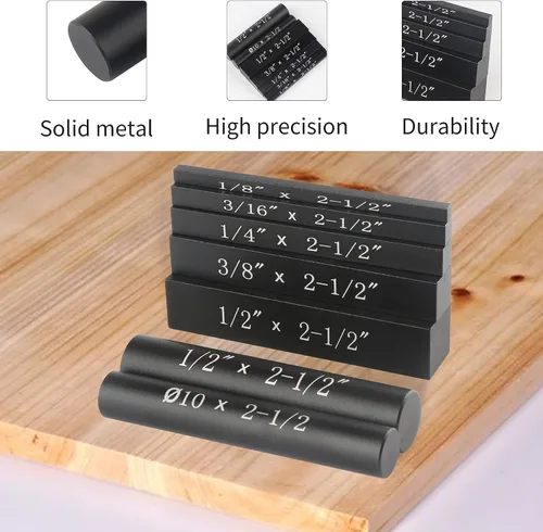 Vista 4 de EANOSIC Juego de 7 barras de configuración de aluminio de precisión para enrutador y sierra de mesa, accesorios de carpintería, barras incluyen