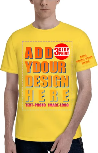 Vista 8 de Custom T Shirt Front and Back for Men Women Printed Photo Text Logo Cotton Camisa-negro