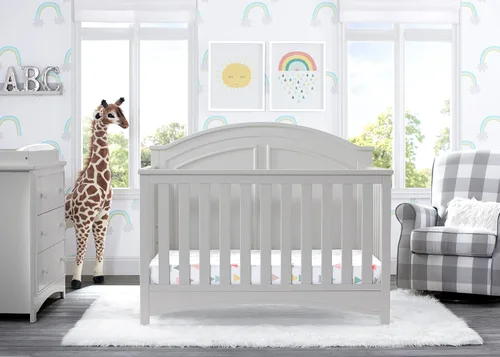 Vista 16 de Delta Children Perry, cuna convertible 6 en 1 - Certificada Greenguard Gold, color gris Moonstruck Gris (Moonstruck Grey)