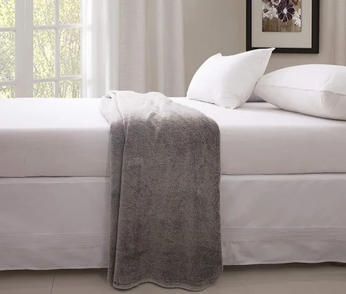 Vista 5 de Valea Home Falda de cama con esquinas divididas, duradera, elegante, de lujo, faldón antipolvo con pliegues alforzados, caída a medida de 14