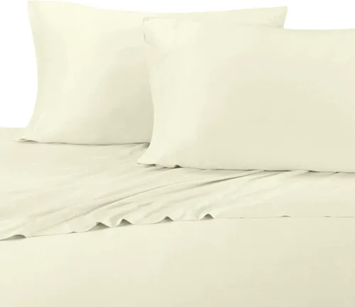 Vista 7 de Juego de sábanas sedosas y suaves de bambú-algodón híbrido, sábanas de cama 100 % de bambú-algodón.
