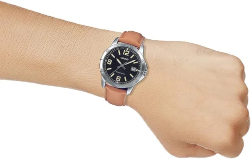 Vista 6 de Casio MTP-V004L-1B2 - Reloj de acero inoxidable con esfera negra para hombre Movimiento de cuarzo