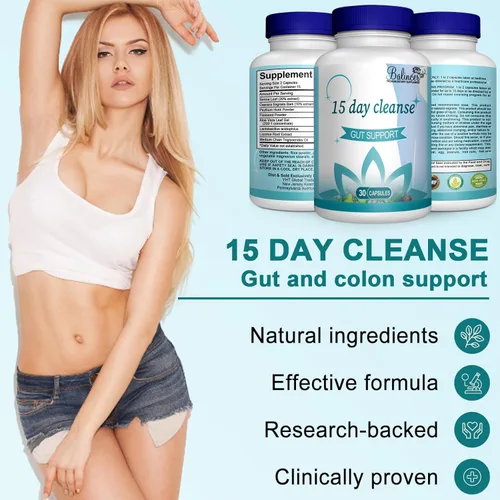 Vista 5 de Limpieza de 15 días, apoyo intestinal y del colon, desintoxicación avanzada de 15 días para intestino y colon para mujeres y hombres con senna