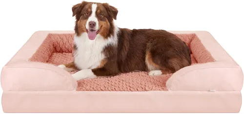 Vista 53 de L Plus - Cama ortopédica para perros grandes, sofá lavable para perros con espuma para huevos, forro impermeable y parte inferior antideslizante