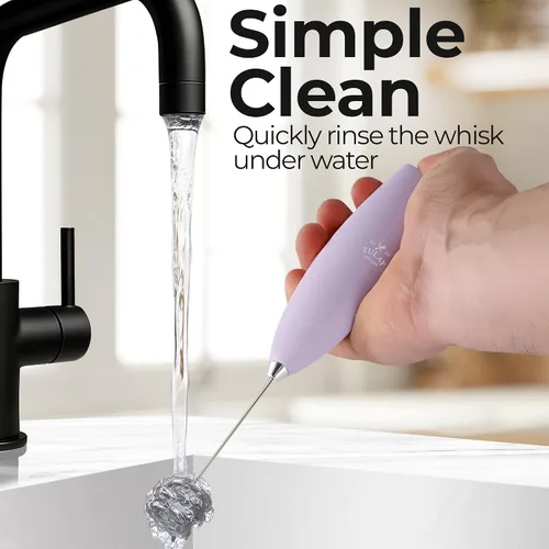 Vista 249 de Zulay Milk Boss Espumador de leche potente manual, hace espuma para latte, batidor para mezclar bebidas, café, miniespumador para capuchino, frappé