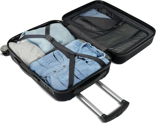 Vista 3 de Feyabul 828 - Equipaje de mano rígido con ruedas giratorias, maleta ligera con cerradura TSA, Negro, 20in&24in&28in(3 Piece Luggage Sets)
