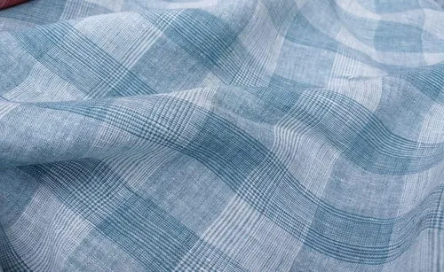Vista 8 de Tela de lino 100% con patrón de tartán negro y tela de lino Material suave al tacto y ligero, ideal para ropa, manualidades y decoración del hogar