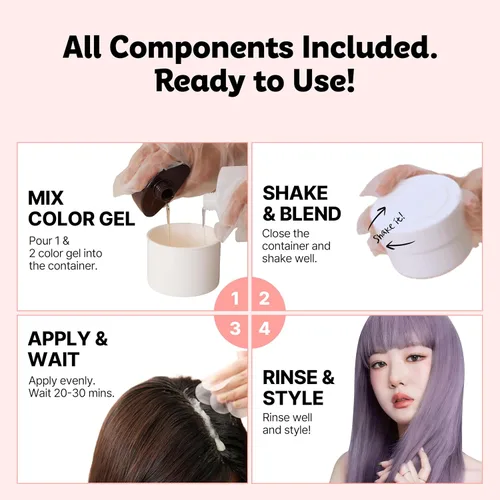 Vista 7 de eZn Tinte para el cabello con pudín (beige ceniza) - Tinte coreano
