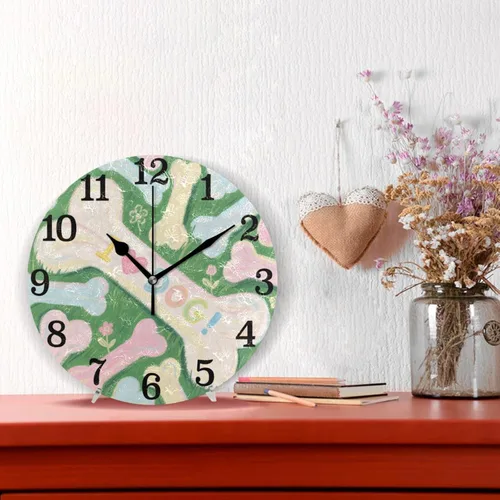 Vista 2 de 10 Inch Round Wall Clock Retro Non Ticking Clock Decor for Living Room Farmhouse Office reloj de pared para cuarto