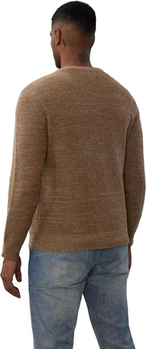 Vista 3 de PJ PAUL JONES Suéter de punto vintage de manga larga con cuello redondo para hombre