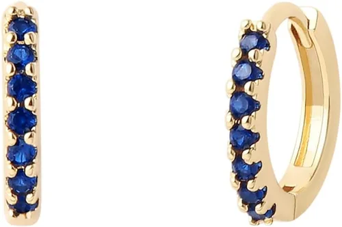 Vista 3 de Juego de aretes de aro chapados en oro real de 14 quilates, hipoalergénicos, gruesos y gruesos, joyería gruesa para múltiples piercings, regalo