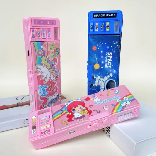 Vista 8 de Estuche multifunción desplegable para niños, estuche kawaii para bolígrafos bolsa, soporte para lápices para estudiantes de escuela, bonita caja