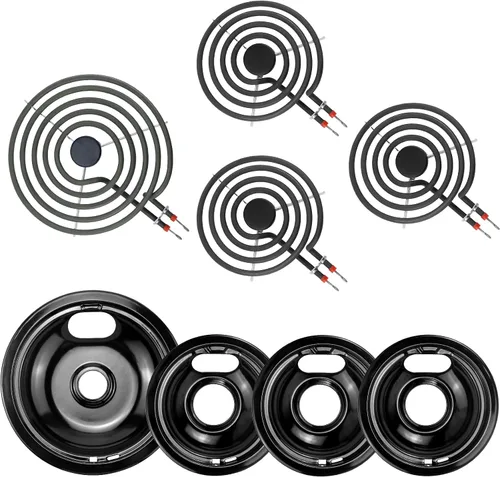 Vista 8 de Bandejas de goteo para quemadores plateados W10196405(8”) W10196406(6”) Quemadores eléctricos para estufa MP15YA(6") MP21YA(8")330031 Receptáculo
