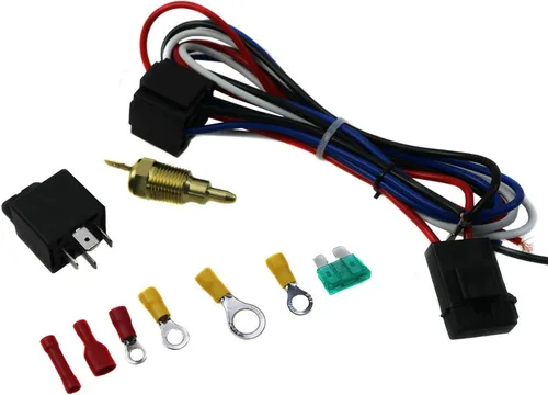 Vista 3 de Radiadores de motor de repuesto automotriz Ventilador de cubierta de radiador de 3 filas con kit de relé de termostato para Porsche 944 2.5L 2.7L