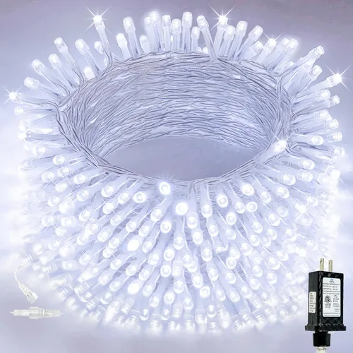 Vista 15 de Paquete de 1 cadena de luces conectables para interiores, 33 pies, 100 luces LED, 13 modos, luces de hadas parpadeantes, enchufables, impermeables